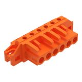 THT female header angled Pin spacing 5.08 mm orange