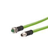 M12 Industrial Ethernet cable, X-coded, 5.0 m, M12 jack straight - M12