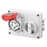 FIXED INTERLOCKED HORIZONTAL SOCKET-OUTLET - WITHOUT BOTTOM - WITHOUT FUSE-HOLDER BASE - 3P+N+E 16A 346-415V - 50/60HZ 6H - IP44