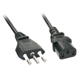 2m IT to C13 Mains Cable Italian Mains Plug to IEC C13 Connector