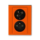 5513H-C02357 66 Double socket outlet with earthing pins, shuttered, with turned upper cavity