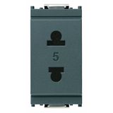 2P 15A USA+EU ø4,8mm outlet grey