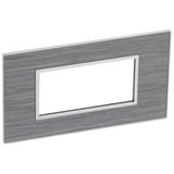 Italian / US standard plate Arteor square version 4 modules - wood grey oak