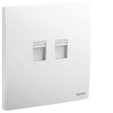 Double RJ45 socket outlet category 6 STP matt white