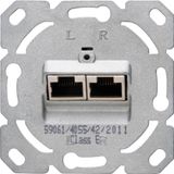 Network outlet CAT6, 2 separate plug con