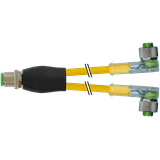 Y-Distributor M12 male/fem. 90° A-cod. LED PUR 3x0.34 ye+drag-ch 1.5m