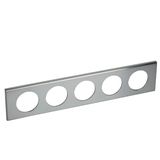 PLAQUE MATIERE 5 POSTES (10 MOD) INOX BROSSE