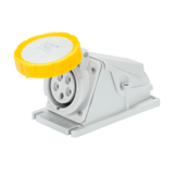 90° ANGLED SURFACE-MOUNTING SOCKET-OUTLET - IP67 - 2P+E 16A 100-130V 50/60HZ - YELLOW - 4H - SCREW WIRING