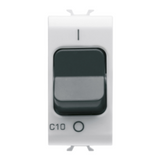 MINIATURE CIRCUIT BREAKER - C CHARACTERISTIC - 1P+N 10A 230Vac - 1 MODULE - GLOSSY WHITE - CHORUSMART