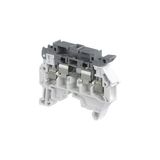 MODULAR TERMINAL BLOCKS, FUSE, SCREW CLAMP TERMINAL BLOCK, GRAY & DARK GRAY, PRODUCT SPACING .315 IN [8 MM], 2 POSITION, DIN RAIL