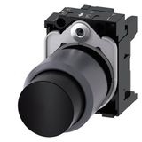 Pushbutton, compact, with extended stroke (12 mm), 22 mm, round, plastic with metal  3SU1230-0FB10-0AA0