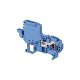 DIN RAIL TERMINAL BLOCK, SPRING TERMINAL, NEUTRAL DISCONNECT, BLUE, D4/6,NT,L, 6X79X44.5MM, 32A, 400V