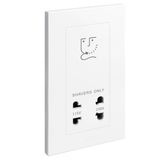 Galion - 2 gangs shaver socket outlet - 2 outputs 110 and 230 volts - White