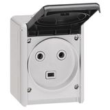 Power socket with earth - 32A - IP44 - 2 sockets