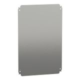 Plain mounting plate H600xW400mm made of galvanised sheet steel