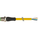 M12 male 0° A-cod. with cable PUR 5x0.34 ye UL/CSA+drag ch. 3.5m