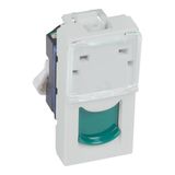 Arteor™ - RJ45 socket category 6 UTP 1 module Soft Alu with green shutter