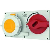 Panel mounted recept., DUO, 16A3p4h110V