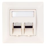 Outlet empty 2 modules(SFA)(SFB), 80x80mm, angled, RAL9010