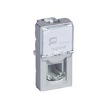 Telephone socket RJ11 Arteor with modular Jack connector for fast connection - 1 module - alu