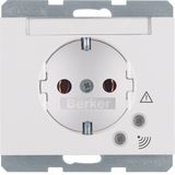 SCHUKO socket outlet with overvoltage protection, K.1, polar white glo