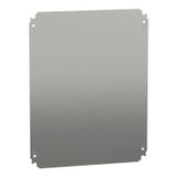 Plain mounting plate H500xW400mm made of galvanised sheet steel