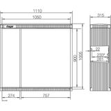CDC, size 2/1005, asymmetrical doors, w/ mounting plate, 1005x1110x315