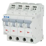 Miniature circuit breaker (MCB) with plug-in terminal, 16 A, 4p, characteristic: B