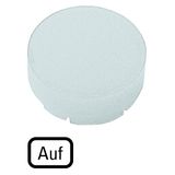 Button lens, raised white, AUF