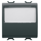 PUSH-BUTTON WITH ILLUMINATED NAME PLATE 250V ac - NO 10A - 2 MODULES - SATIN BLACK - CHORUSMART