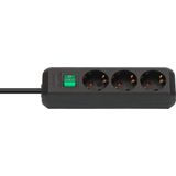 Eco-Line extension socket with switch 3-way black 5m H05VV-F 3G1,5