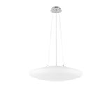 Opal Glass  Satin Metal Base  Chrome Aluminium  LED E27 4x12 Watt 230 Volt  IP20 Bulb Excluded  D: 60 H: 110 cm Adjustable height