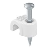 2012 25 RW  ISO-Nagel-Clip, 12mm, L25, pure white Polypropylene