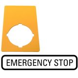 Label, emergency switching off, yellow, HxW=50x33mm, emergency-Stop