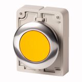 Pushbutton, RMQ-Titan, Flat, momentary, yellow, Blank, Metal bezel