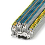 Protective conductor double-level terminal block