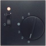 Centre plate w. setting knob, rocker a. lens f. thermostat, B.3/B.7, a