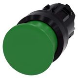 Mushroom pushbutton, 22 mm, round, plastic, green, 30 mm, momentary contact type, Z=50-unit packaging