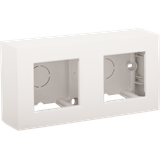 Double surface-mounting kit for two flush-mounting functions, white