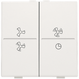 Double key with ventilator symbols 0 to 3 for wireless switch or push