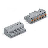 1-conductor female connector push-button Push-in CAGE CLAMP® gray