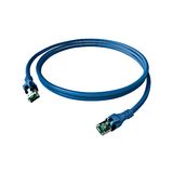 DualBoot PushPull Patch Cord, Cat.6a, Shielded, Blue, 1m