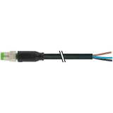 M8 male 0° A-cod. with cable PUR 4x0.34 bk UL/CSA+drag ch. 1.5m