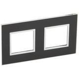 Plate Arteor - French/German std - square - 2 x 2 modules - mirror black