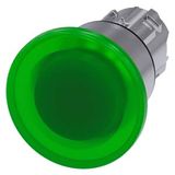 Illuminated mushroom pushbutton, 22 mm, round, metal, shiny, green, 40 mm, latching, pull-to-unlatch  3SU1051-1BA40-0AA0-Z Y10