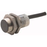 Proximity switch, E57 Premium+ Short-Series, 1 NC, 2-wire, 40 - 250 V AC, 20 - 250 V DC, M18 x 1 mm, Sn= 5 mm, Flush, NPN/PNP, Stainless steel, 2 m co