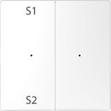 Rockers for button module 2-fold (Scene 1/2, blank), lotus white, system design