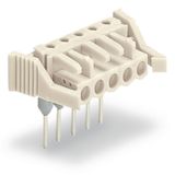 Female connector for rail-mount terminal blocks 0.6 x 1 mm pins angled