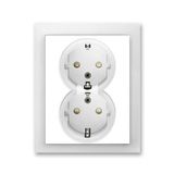 5512M-C03459 01 Double socket outlet with earthing contacts, shuttered