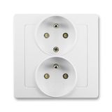 5512J-C02259 B1 Double socket outlet with earthing pins, shuttered, semiflush-mounted